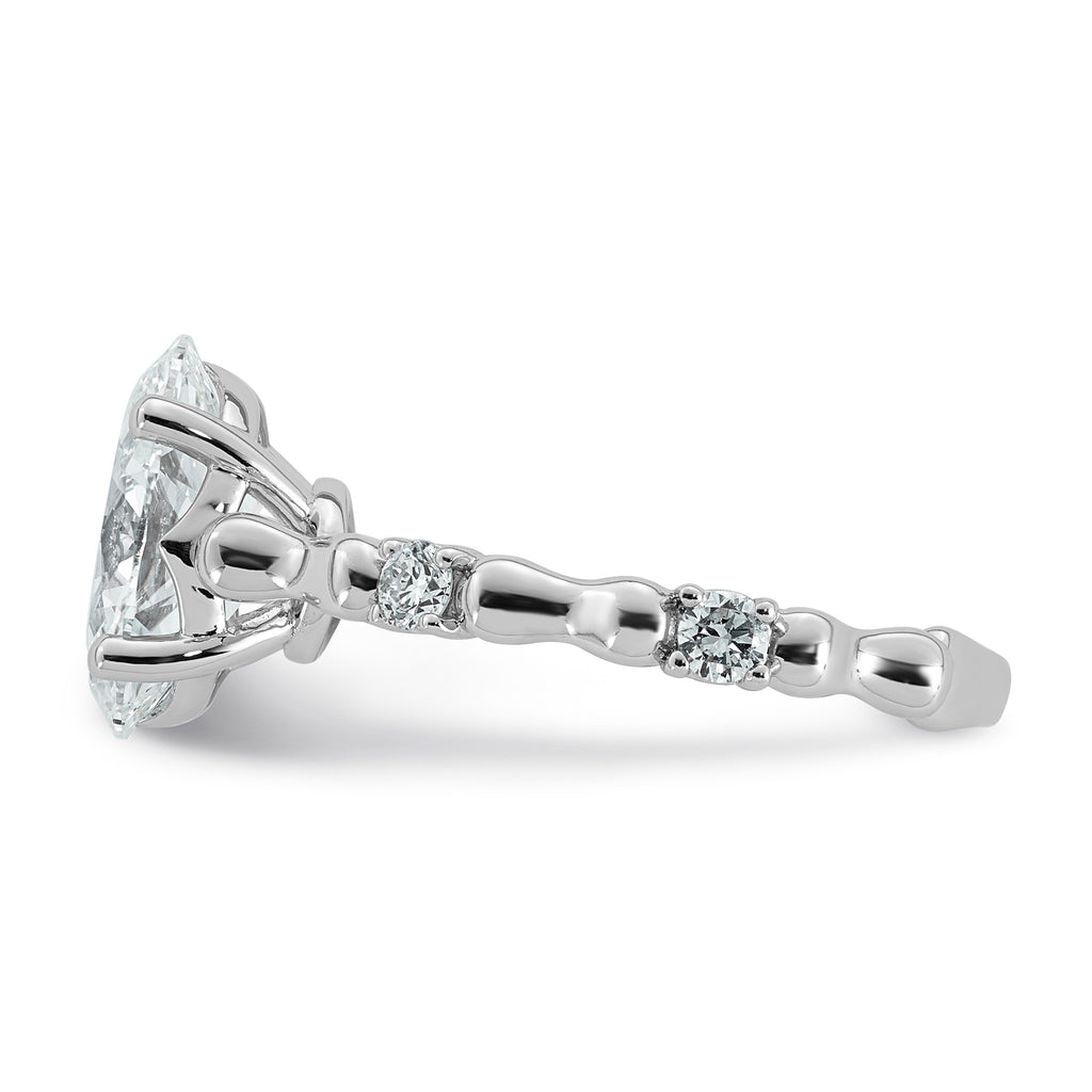 Comp Oval Lab-Grown Diamond Engagement Ring in 14K White Gold (2 3/4 ct. tw., VS+ F+), Size 7 - Sophia Jewelers