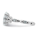 Comp Oval Lab-Grown Diamond Engagement Ring in 14K White Gold (2 3/4 ct. tw., VS+ F+), Size 7 - Sophia Jewelers
