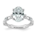 Comp Oval Lab-Grown Diamond Engagement Ring in 14K White Gold (2 3/4 ct. tw., VS+ F+), Size 7 - Sophia Jewelers