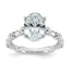 Comp Oval Lab-Grown Diamond Engagement Ring in 14K White Gold (2 3/4 ct. tw., VS+ F+), Size 7 - Sophia Jewelers
