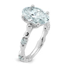 Oval Lab-Grown Diamond Engagement Ring in 14K White Gold (3 1/4 ct. tw.), Size 7 - Sophia Jewelers