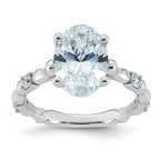 Oval Lab-Grown Diamond Engagement Ring in 14K White Gold (3 1/4 ct. tw.), Size 7 - Sophia Jewelers