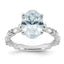Oval Lab-Grown Diamond Engagement Ring in 14K White Gold (3 1/4 ct. tw.), Size 7 - Sophia Jewelers