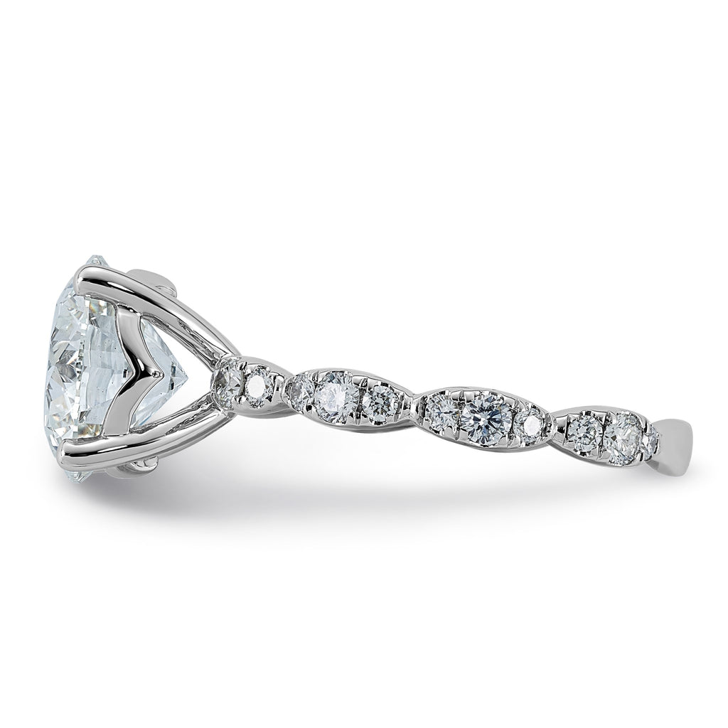 Comp Round Lab-Grown Diamond Engagement Ring in 14K White Gold (3 1/2 ct. tw., VS+ F+), Size 7 - Sophia Jewelers