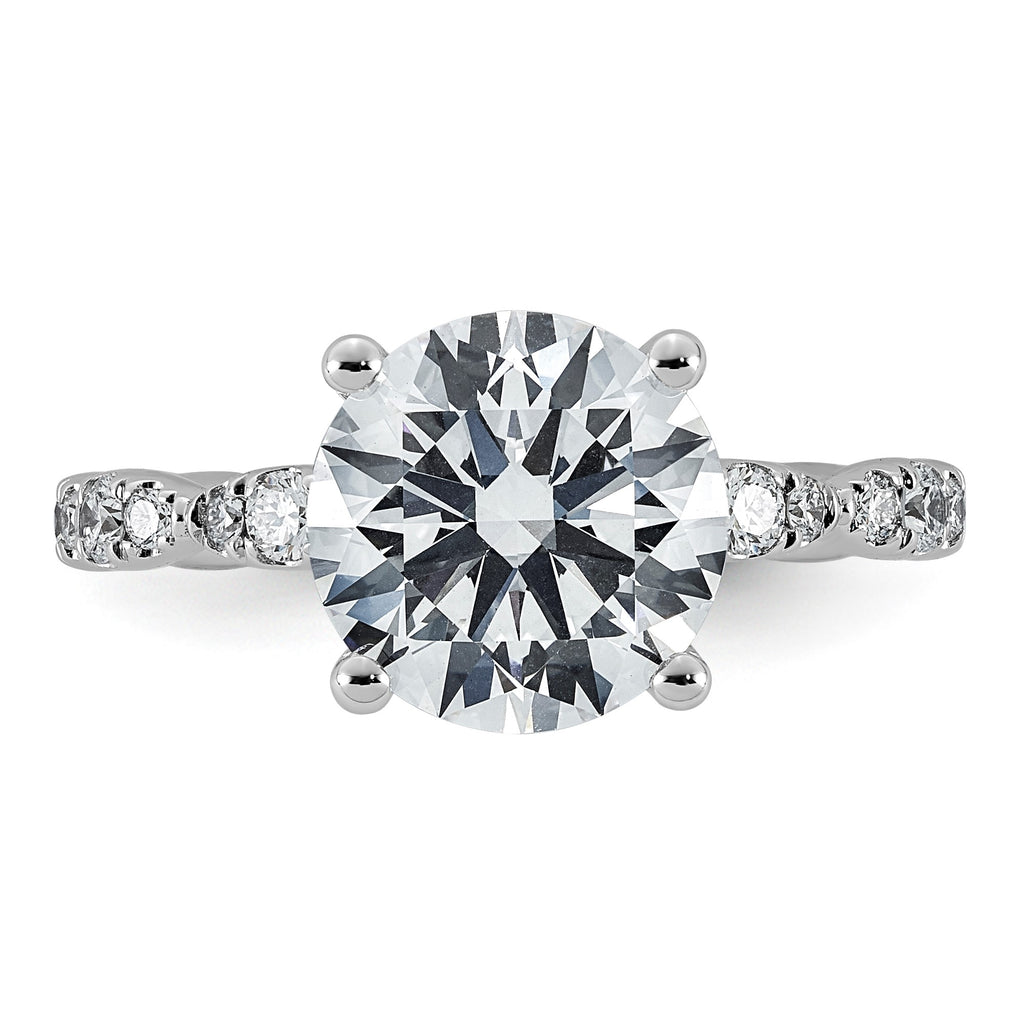 Comp Round Lab-Grown Diamond Engagement Ring in 14K White Gold (3 1/2 ct. tw., VS+ F+), Size 7 - Sophia Jewelers