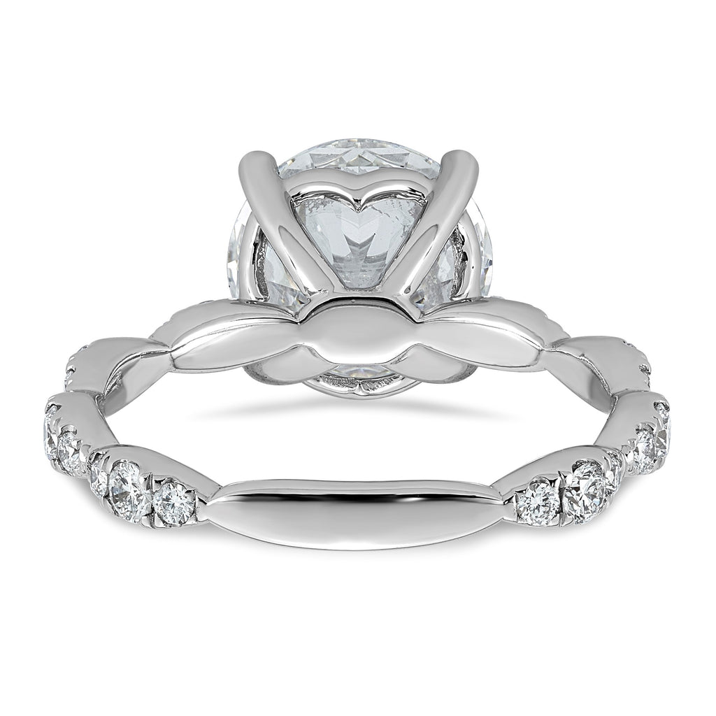 Comp Round Lab-Grown Diamond Engagement Ring in 14K White Gold (3 1/2 ct. tw., VS+ F+), Size 7 - Sophia Jewelers