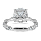 Comp Round Lab-Grown Diamond Engagement Ring in 14K White Gold (3 1/2 ct. tw., VS+ F+), Size 7 - Sophia Jewelers