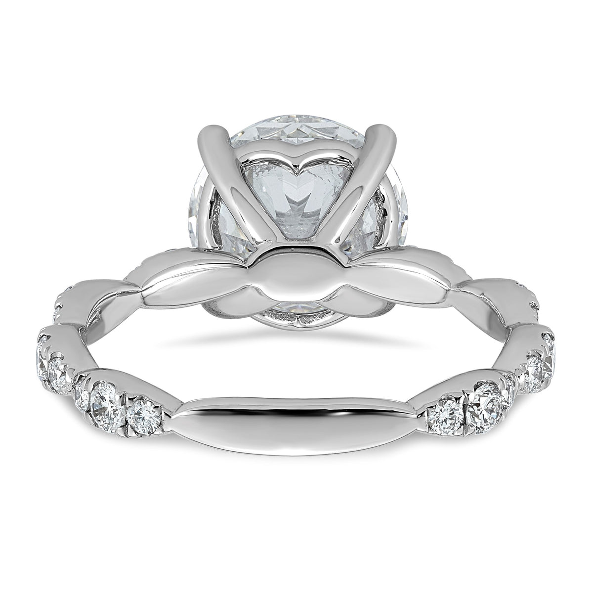 Comp Round Lab-Grown Diamond Engagement Ring in 14K White Gold (3 1/2 ct. tw., VS+ F+), Size 7 - Sophia Jewelers