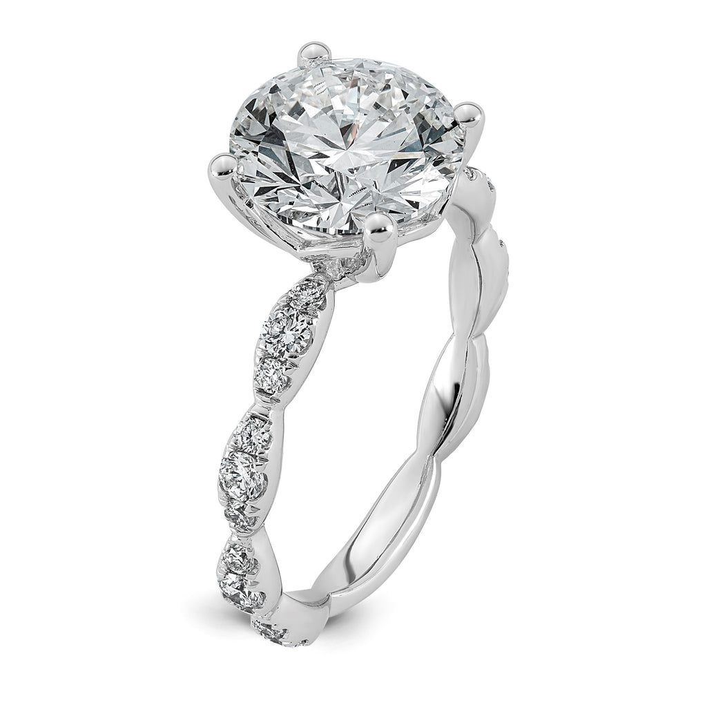 Comp Round Lab-Grown Diamond Engagement Ring in 14K White Gold (3 1/2 ct. tw., VS+ F+), Size 7 - Sophia Jewelers