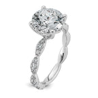 Comp Round Lab-Grown Diamond Engagement Ring in 14K White Gold (3 1/2 ct. tw., VS+ F+), Size 7 - Sophia Jewelers