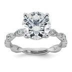 Comp Round Lab-Grown Diamond Engagement Ring in 14K White Gold (3 1/2 ct. tw., VS+ F+), Size 7 - Sophia Jewelers