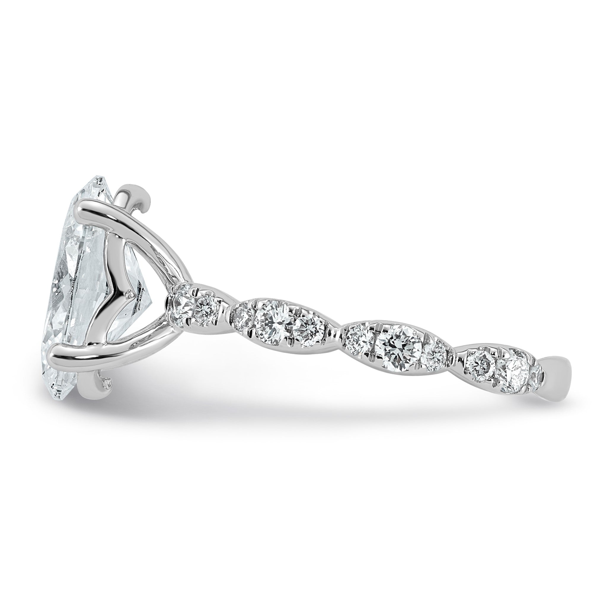 Comp Certified Oval Lab-Grown Diamond Engagement Ring in 14K White Gold (3 ct. tw.), Size 7 Secondary image