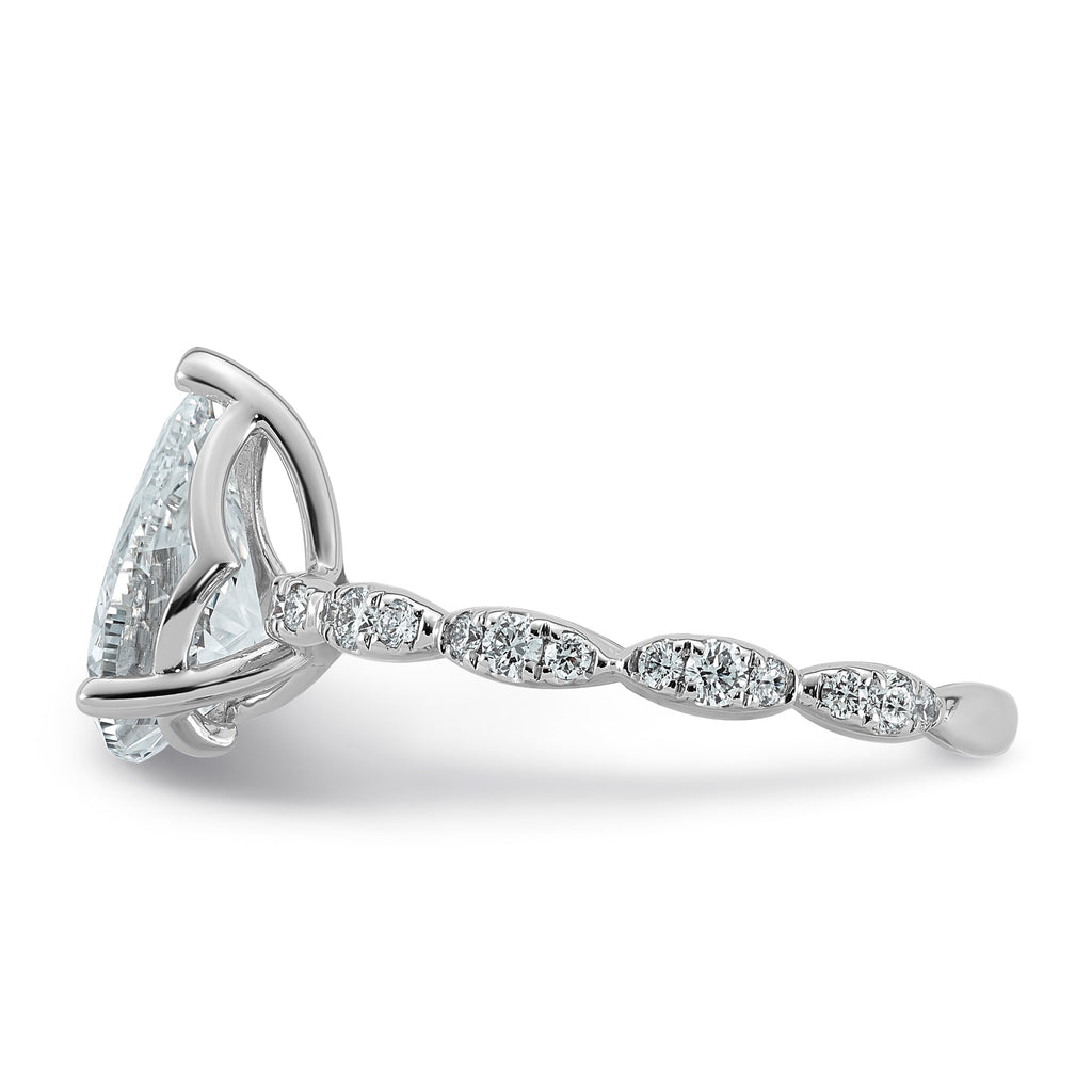Pear Lab-Grown Diamond Engagement Ring in 14K White Gold (2 1/3 ct. tw.), Size 7 - Sophia Jewelers
