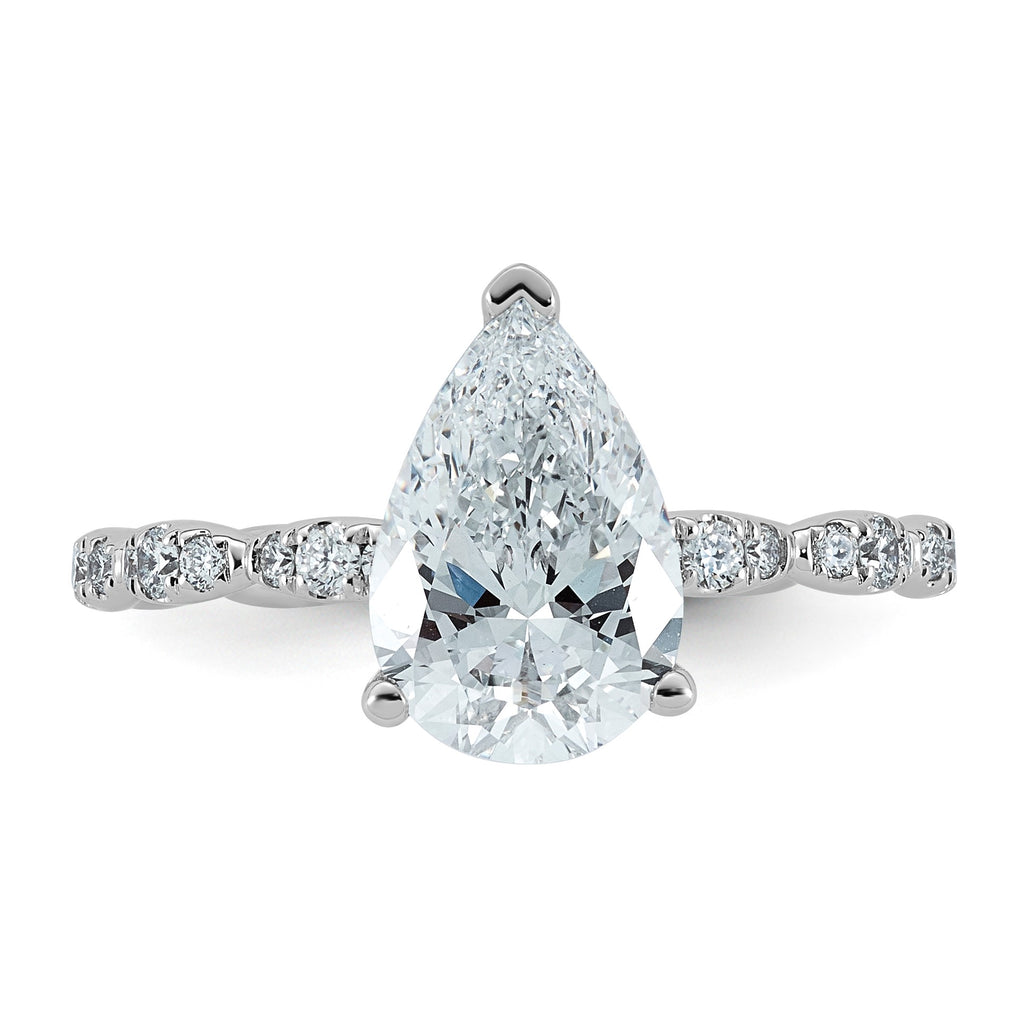 Pear Lab-Grown Diamond Engagement Ring in 14K White Gold (2 1/3 ct. tw.), Size 7 - Sophia Jewelers