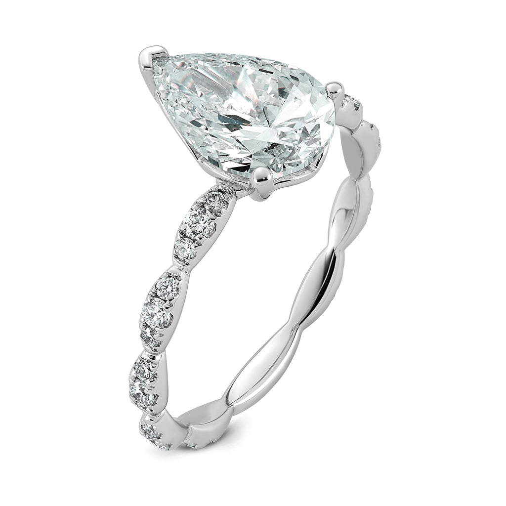 Pear Lab-Grown Diamond Engagement Ring in 14K White Gold (2 1/3 ct. tw.), Size 7 - Sophia Jewelers