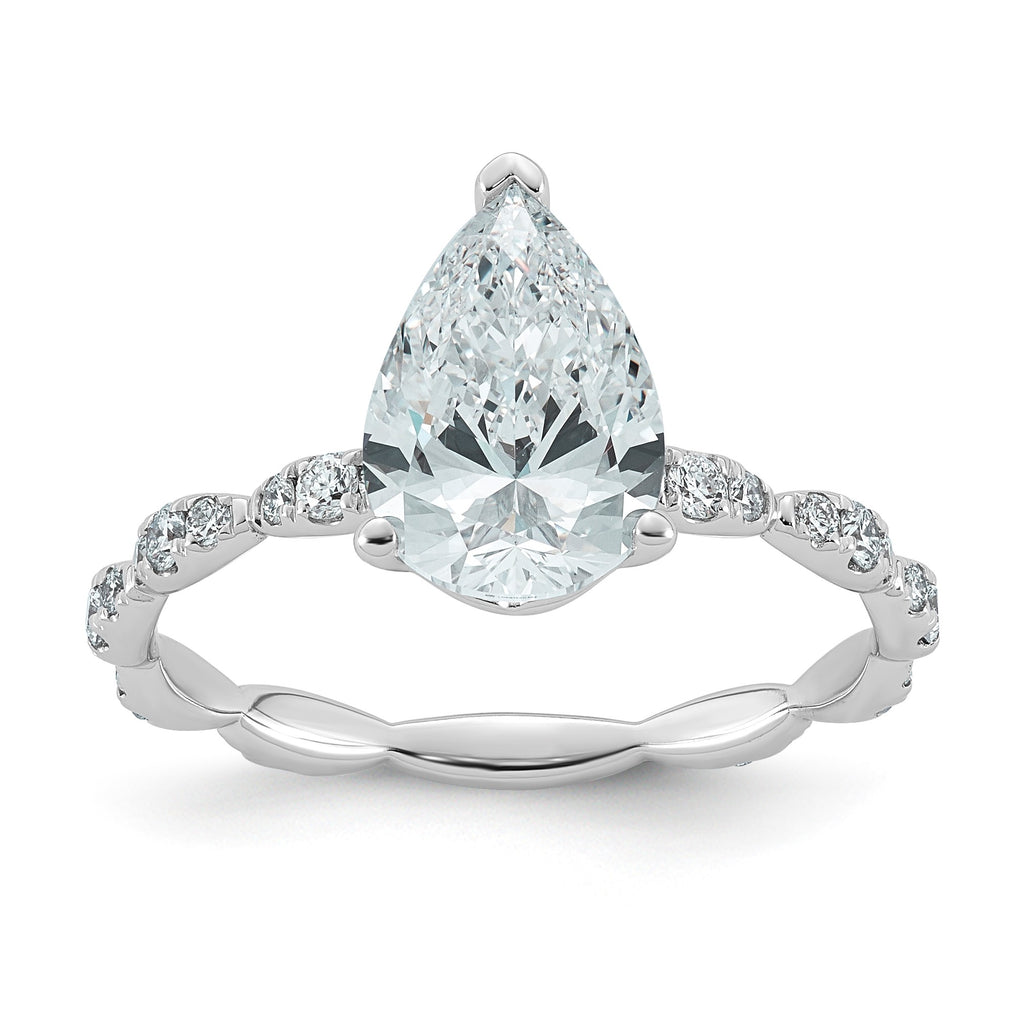 Pear Lab-Grown Diamond Engagement Ring in 14K White Gold (2 1/3 ct. tw.), Size 7 - Sophia Jewelers