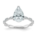 Pear Lab-Grown Diamond Engagement Ring in 14K White Gold (2 1/3 ct. tw.), Size 7 - Sophia Jewelers