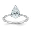Pear Lab-Grown Diamond Engagement Ring in 14K White Gold (2 1/3 ct. tw.), Size 7 - Sophia Jewelers