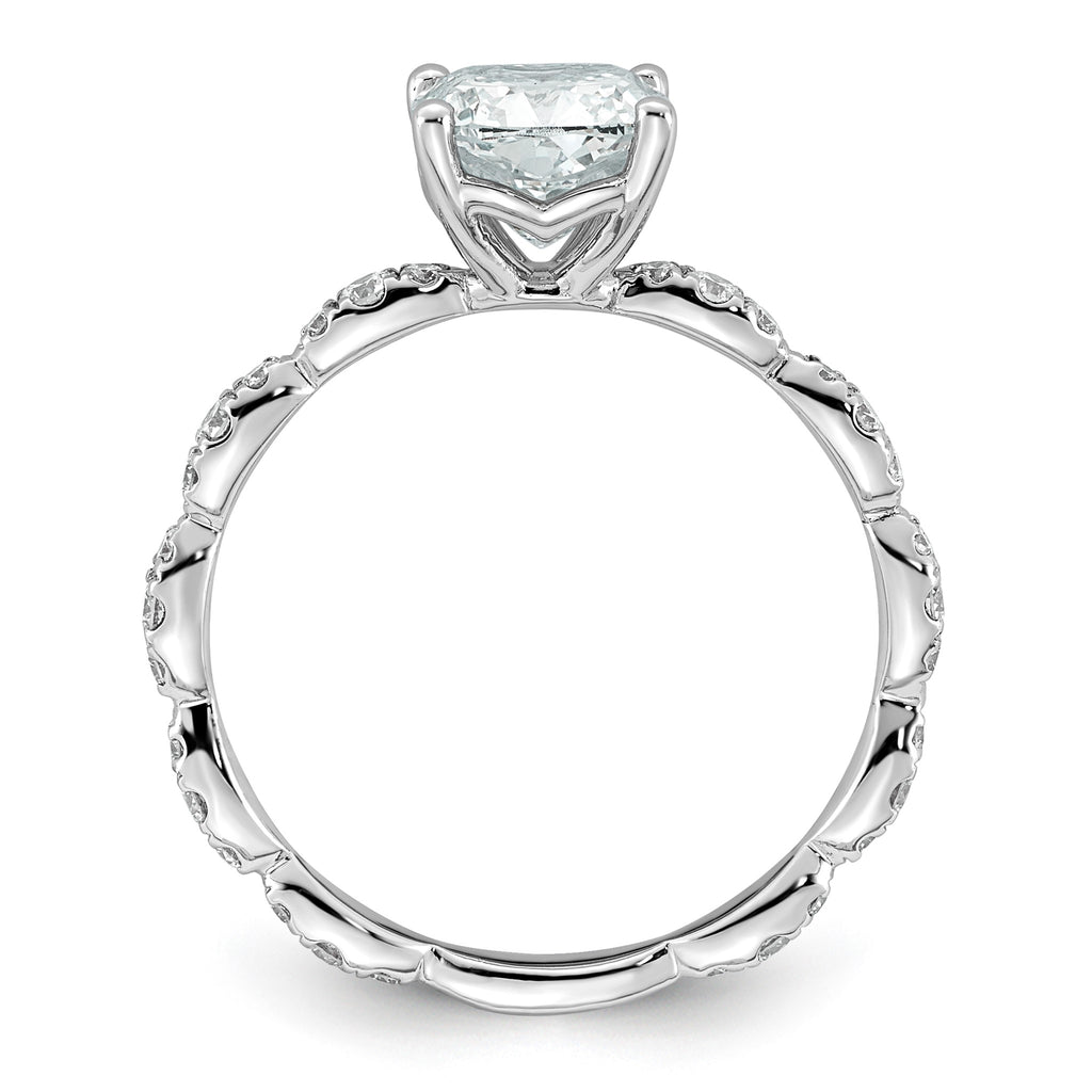 Cushion Lab-Grown Diamond Engagement Ring in 14K White Gold (1 7/8 ct. tw.), Size 7 - Sophia Jewelers