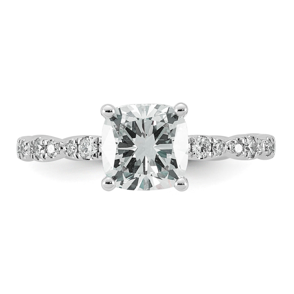 Cushion Lab-Grown Diamond Engagement Ring in 14K White Gold (1 7/8 ct. tw.), Size 7 - Sophia Jewelers