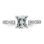 Cushion Lab-Grown Diamond Engagement Ring in 14K White Gold (1 7/8 ct. tw.), Size 7 - Sophia Jewelers