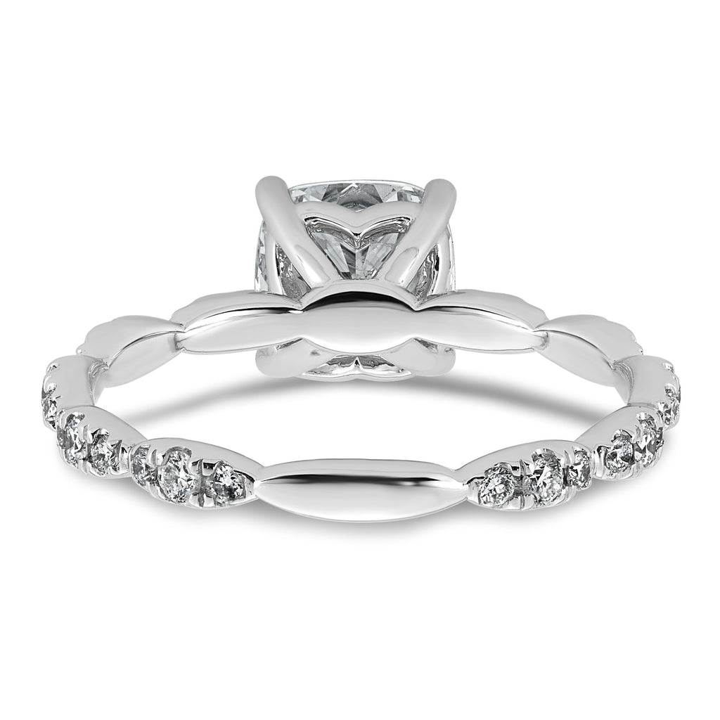 Cushion Lab-Grown Diamond Engagement Ring in 14K White Gold (1 7/8 ct. tw.), Size 7 - Sophia Jewelers