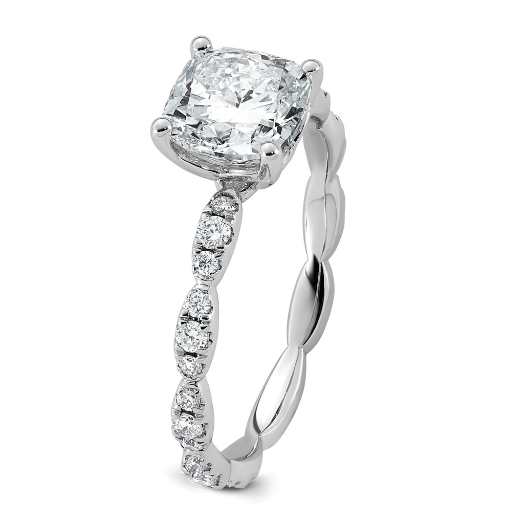 Cushion Lab-Grown Diamond Engagement Ring in 14K White Gold (1 7/8 ct. tw.), Size 7 - Sophia Jewelers