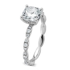 Cushion Lab-Grown Diamond Engagement Ring in 14K White Gold (1 7/8 ct. tw.), Size 7 - Sophia Jewelers