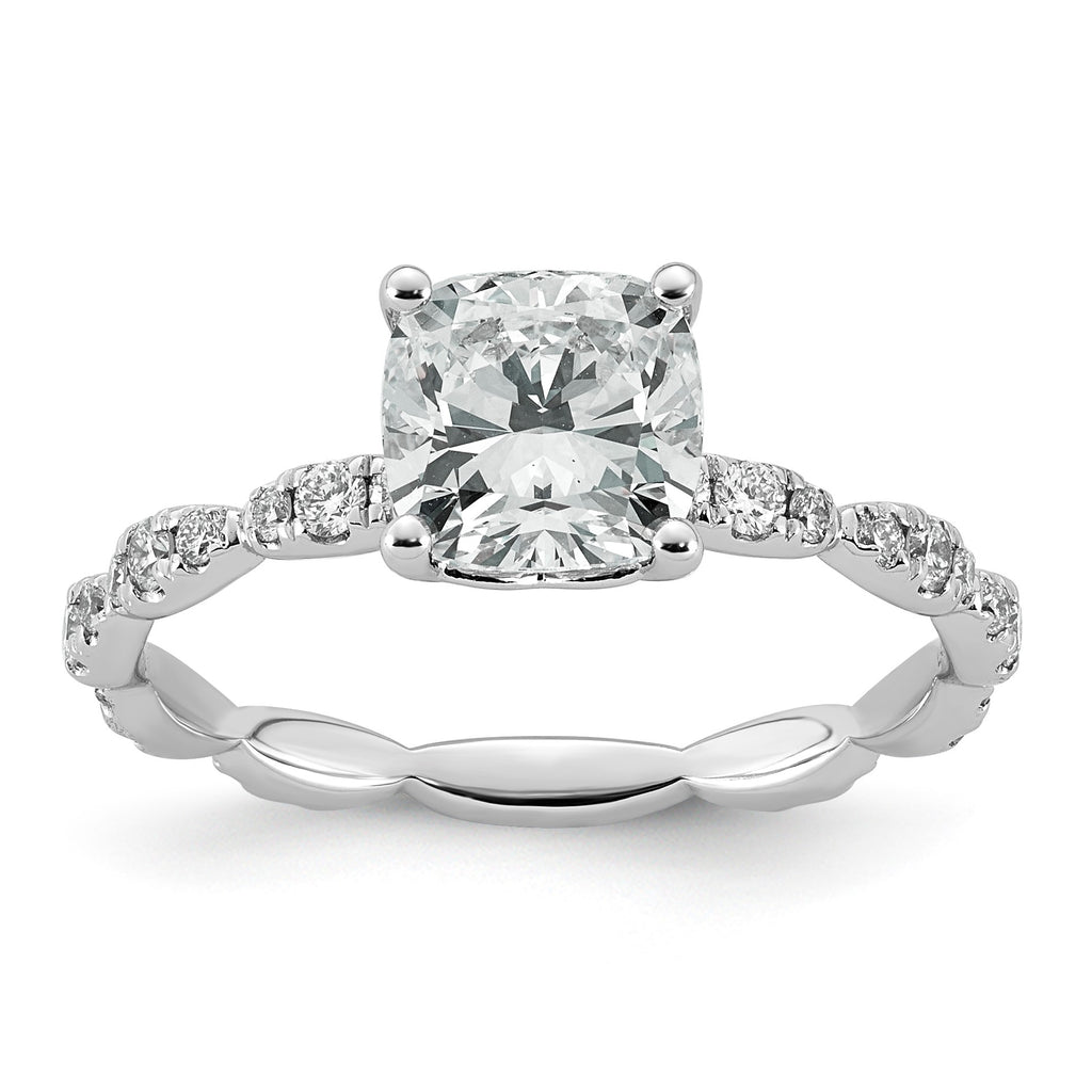 Cushion Lab-Grown Diamond Engagement Ring in 14K White Gold (1 7/8 ct. tw.), Size 7 - Sophia Jewelers