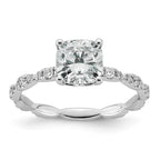 Cushion Lab-Grown Diamond Engagement Ring in 14K White Gold (1 7/8 ct. tw.), Size 7 - Sophia Jewelers