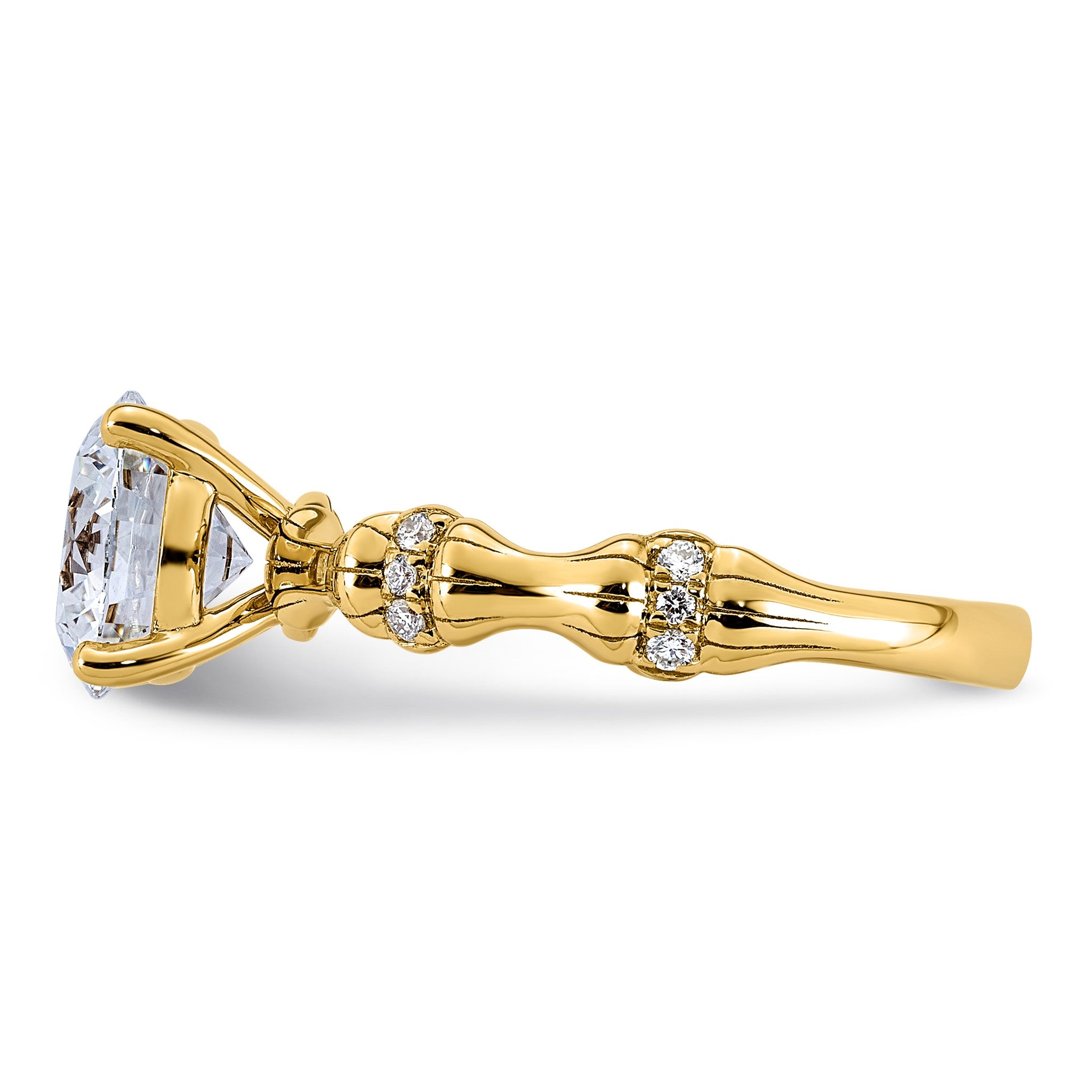 Certified Round Lab-Grown Diamond Engagement Ring in 14K Yellow Gold (2 ct. tw.), Size 7 Secondary image