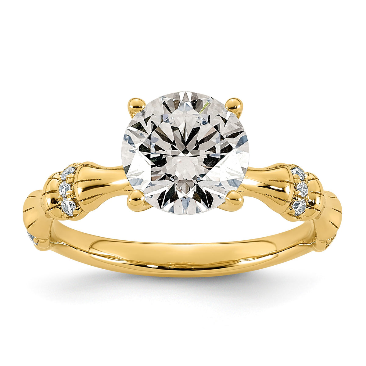 Certified Round Lab-Grown Diamond Engagement Ring in 14K Yellow Gold (2 ct. tw.), Size 7 - Sophia Jewelers Main image