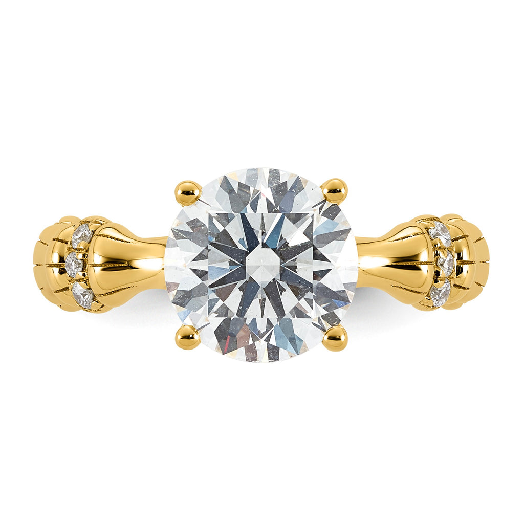 Certified Round Lab-Grown Diamond Engagement Ring in 14K Yellow Gold (2 5/8 ct. tw.), Size 7 - Sophia Jewelers