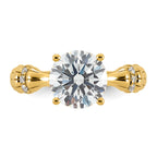 Certified Round Lab-Grown Diamond Engagement Ring in 14K Yellow Gold (2 5/8 ct. tw.), Size 7 - Sophia Jewelers