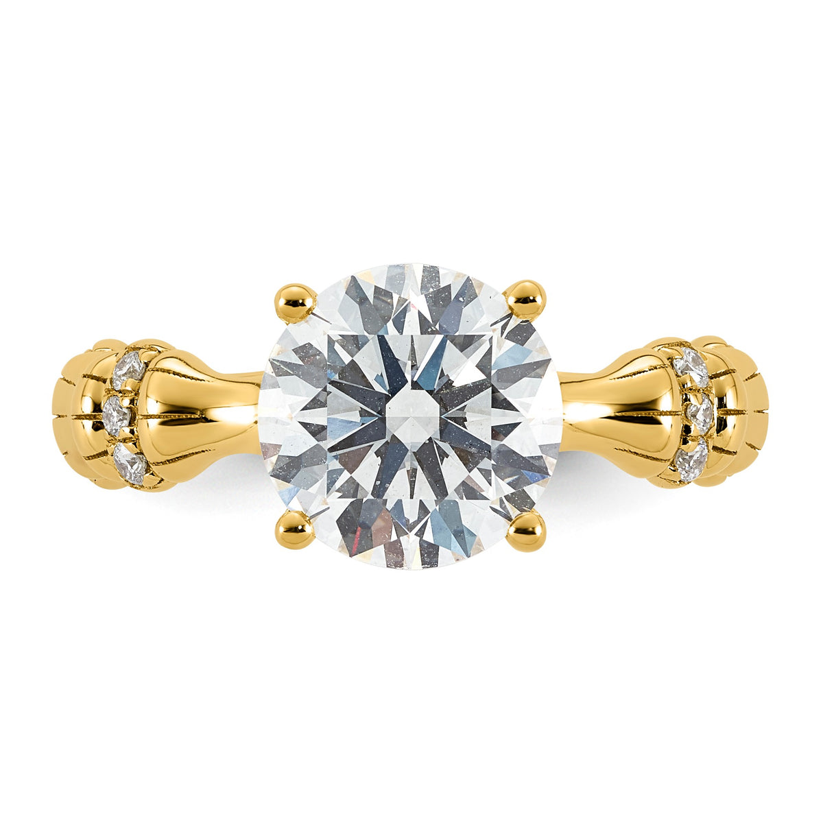 Certified Round Lab-Grown Diamond Engagement Ring in 14K Yellow Gold (2 5/8 ct. tw.), Size 7 - Sophia Jewelers