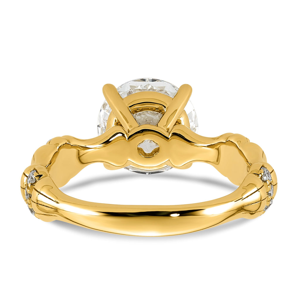 Certified Round Lab-Grown Diamond Engagement Ring in 14K Yellow Gold (2 5/8 ct. tw.), Size 7 - Sophia Jewelers
