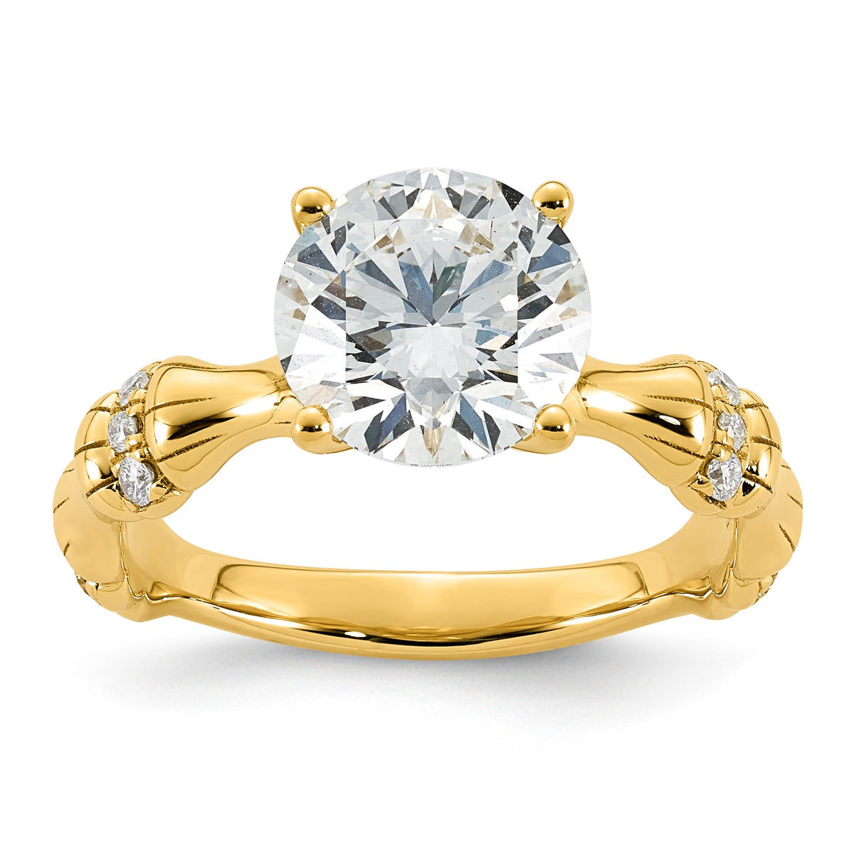 Certified Round Lab-Grown Diamond Engagement Ring in 14K Yellow Gold (2 5/8 ct. tw.), Size 7 - Sophia Jewelers