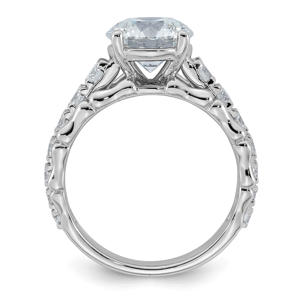 Round Lab-Grown Diamond Engagement Ring in 14K White Gold (3 3/8 ct. tw.), Size 7 - Sophia Jewelers