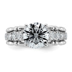Round Lab-Grown Diamond Engagement Ring in 14K White Gold (3 3/8 ct. tw.), Size 7 - Sophia Jewelers