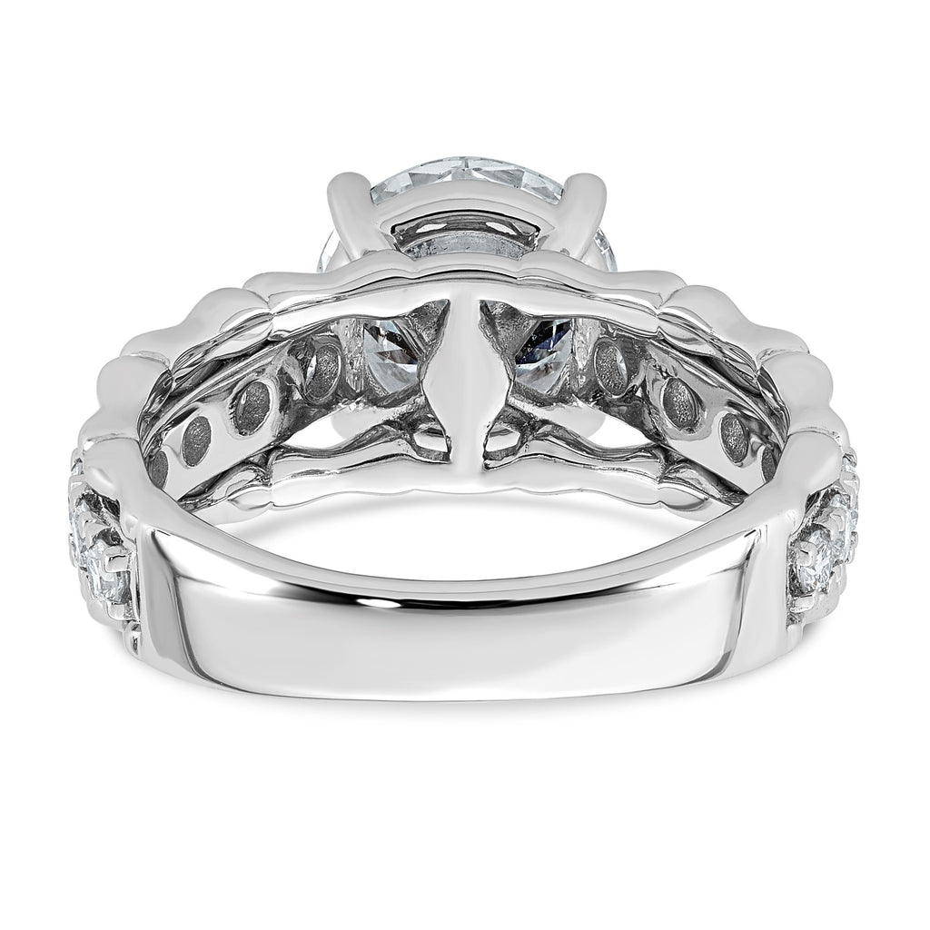 Round Lab-Grown Diamond Engagement Ring in 14K White Gold (3 3/8 ct. tw.), Size 7 - Sophia Jewelers