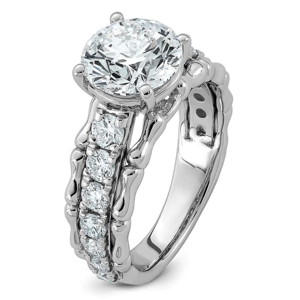 Round Lab-Grown Diamond Engagement Ring in 14K White Gold (3 3/8 ct. tw.), Size 7 - Sophia Jewelers