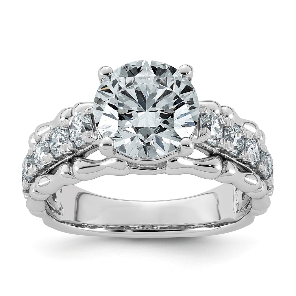 Round Lab-Grown Diamond Engagement Ring in 14K White Gold (3 3/8 ct. tw.), Size 7 - Sophia Jewelers