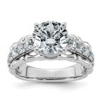 Round Lab-Grown Diamond Engagement Ring in 14K White Gold (3 3/8 ct. tw.), Size 7 - Sophia Jewelers