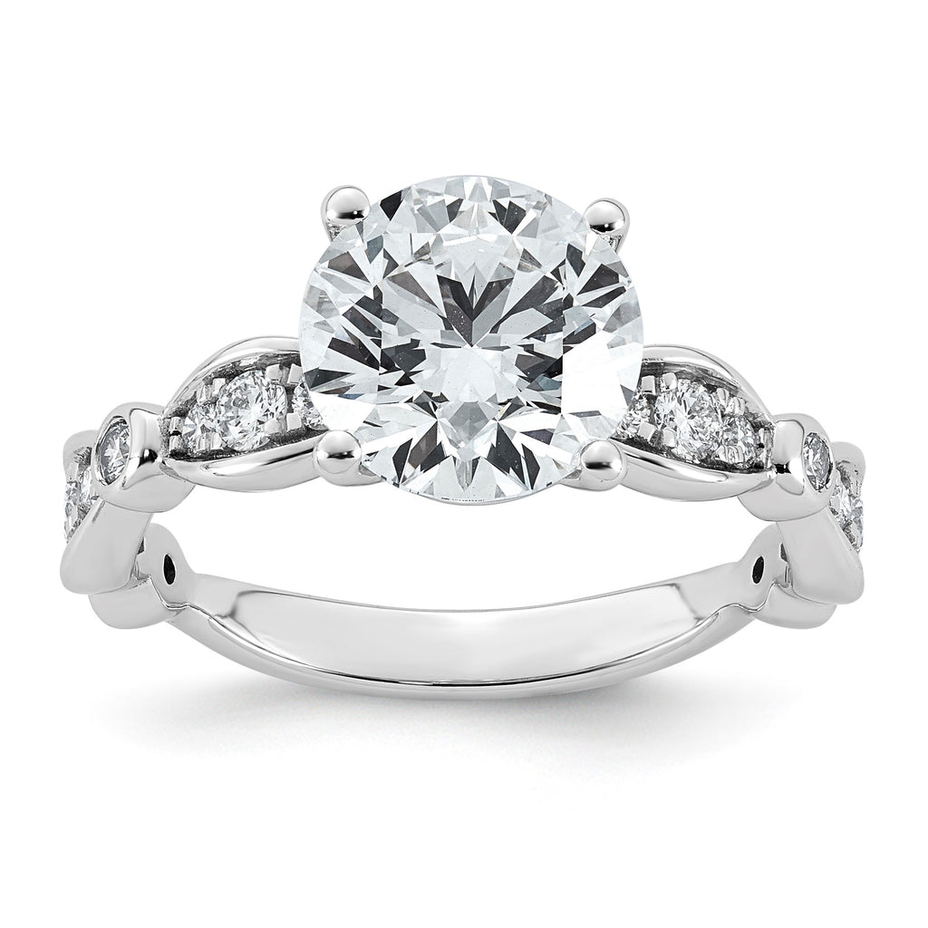 Round Lab-Grown Diamond Engagement Ring in 14K White Gold (2 7/8 ct. tw.), Size 7 - Sophia Jewelers