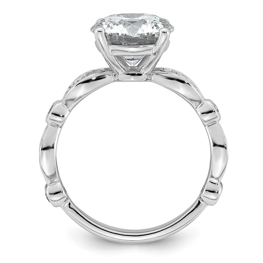 Round Lab-Grown Diamond Engagement Ring in 14K White Gold (3 1/3 ct. tw.), Size 7 - Sophia Jewelers