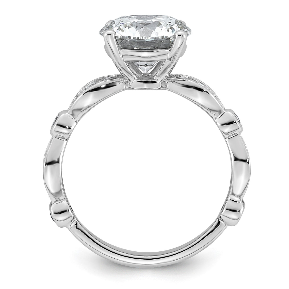 Round Lab-Grown Diamond Engagement Ring in 14K White Gold (3 1/3 ct. tw.), Size 7 - Sophia Jewelers
