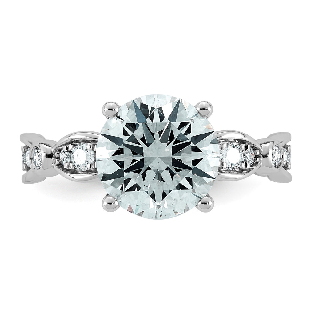 Round Lab-Grown Diamond Engagement Ring in 14K White Gold (3 1/3 ct. tw.), Size 7 - Sophia Jewelers