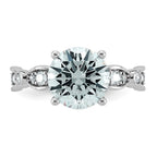 Round Lab-Grown Diamond Engagement Ring in 14K White Gold (3 1/3 ct. tw.), Size 7 - Sophia Jewelers