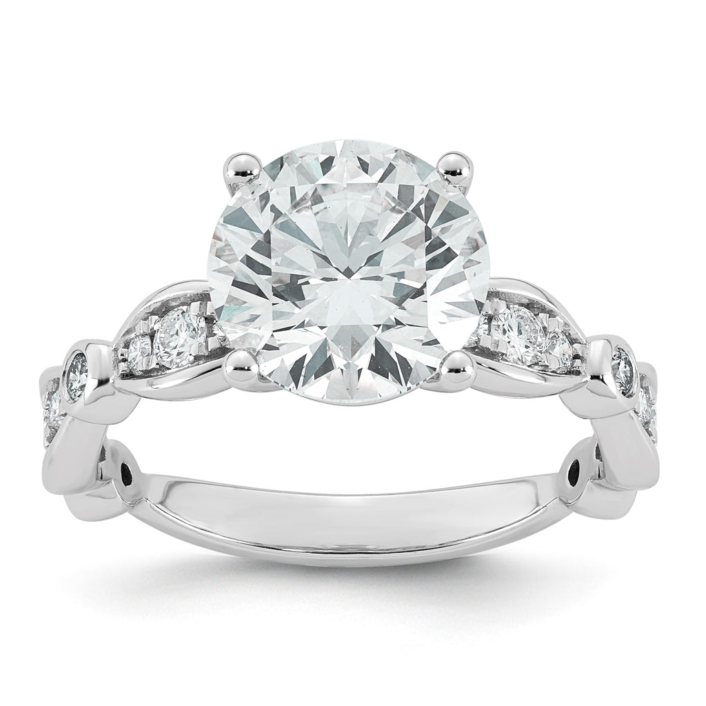 Round Lab-Grown Diamond Engagement Ring in 14K White Gold (3 1/3 ct. tw.), Size 7 - Sophia Jewelers