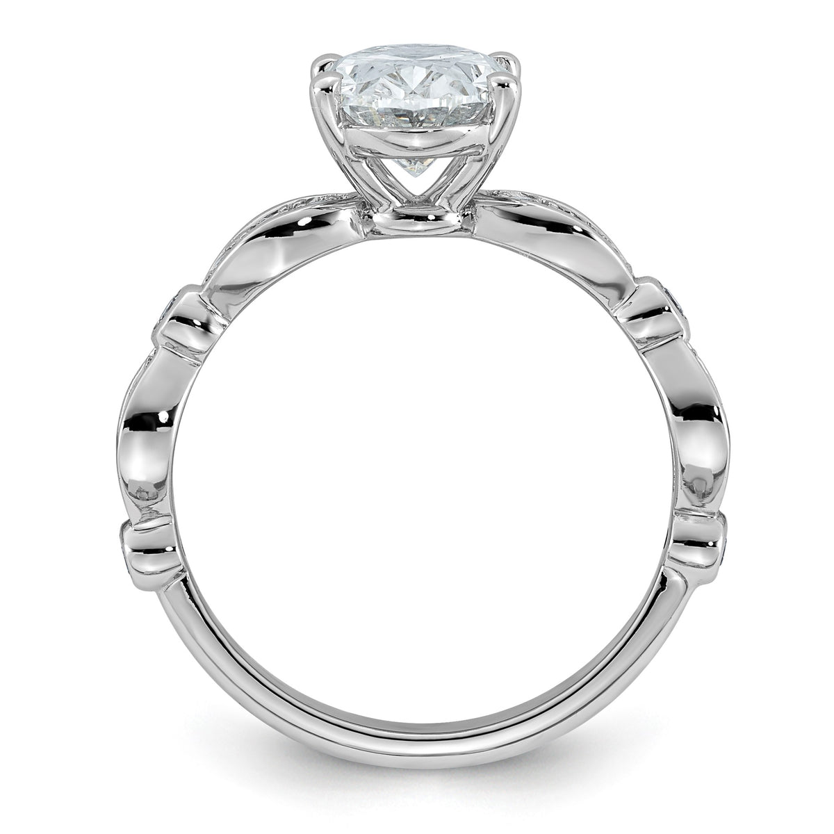 Oval Lab-Grown Diamond Engagement Ring in 14K White Gold (2 1/4 ct. tw.), Size 7 - Sophia Jewelers